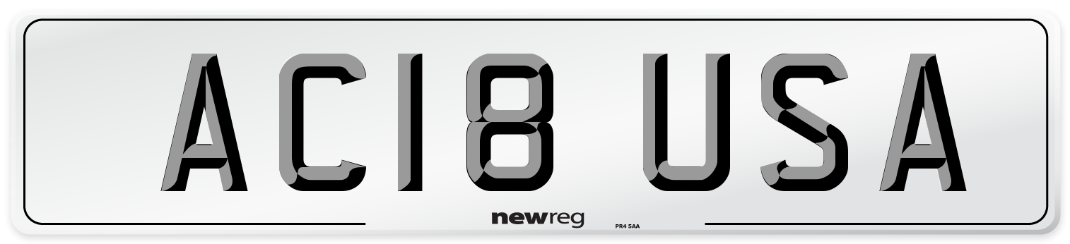 AC18 USA Number Plate from New Reg